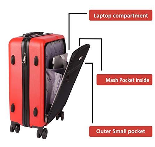 Smart Trolly Bag Hard & Soft Cabin Size Lugguge 20 Inch Red