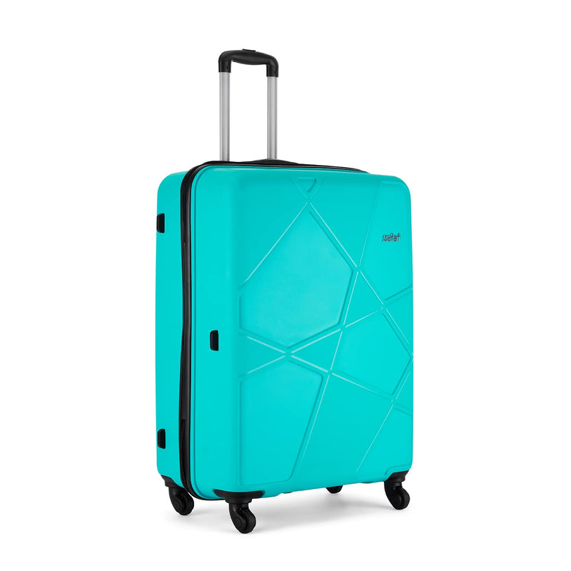 Polypropylene 65 cms Cyan Hardsided Medium Check-in Luggage, 4 Wheel Trolley Bag for Travel