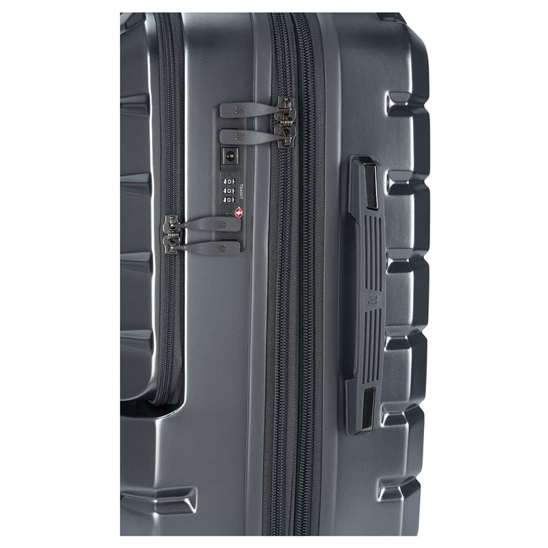 Combo-Medium & Cabin Full Armour Protection Strongest Travel Bag | 8 Wheel Trolley | 16-2379-08 | Set of 2 Metallic-Grey, 63 cms, 47 cms