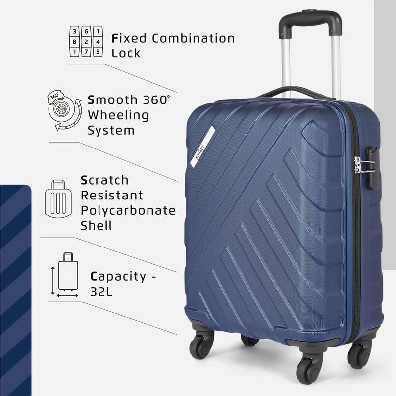 Polycarbonate 53 cms Midnight Blue Hardsided Cabin Luggage