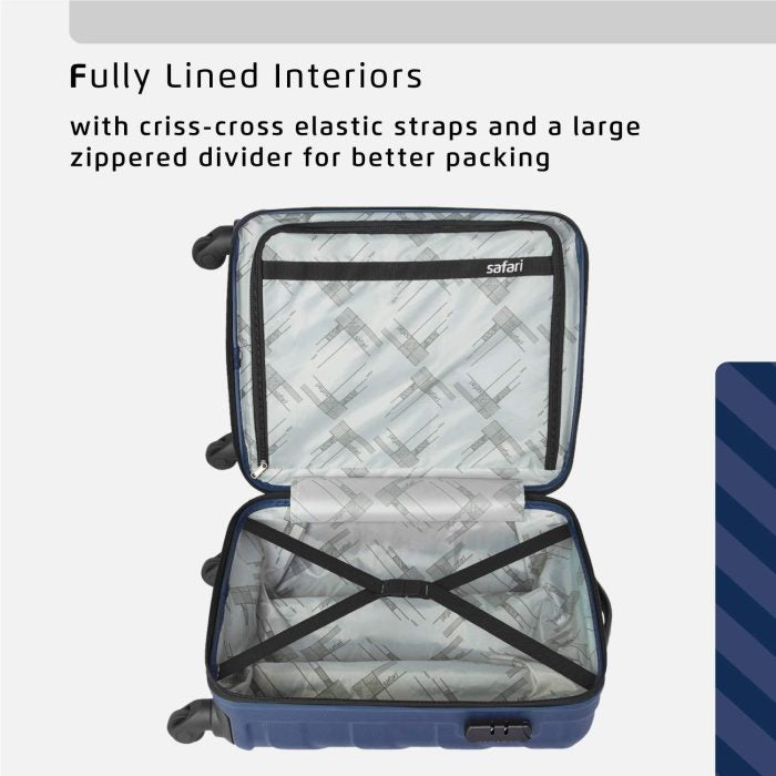Polycarbonate 53 cms Midnight Blue Hardsided Cabin Luggage