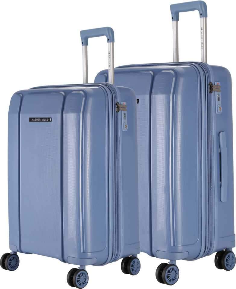 Medium Check-in Luggage (65 cm) – Tokyo Expander Hard-Side Polypropylene Luggage Set of 2 Sky Blue Trolley Bags (55 & 65 Cm) – Blue